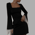 Manon Diamond Chain Backless Mini Dress - Black / S - Be My Shine