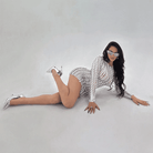 Milica Long Sleeve Hollow Mini Dress - Silver / S - Be My Shine
