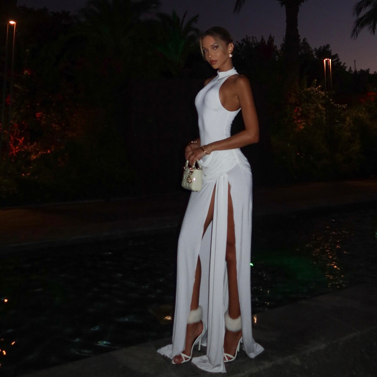 Moonlit High Slit Maxi Dress Moonlit High Slit Maxi Dress