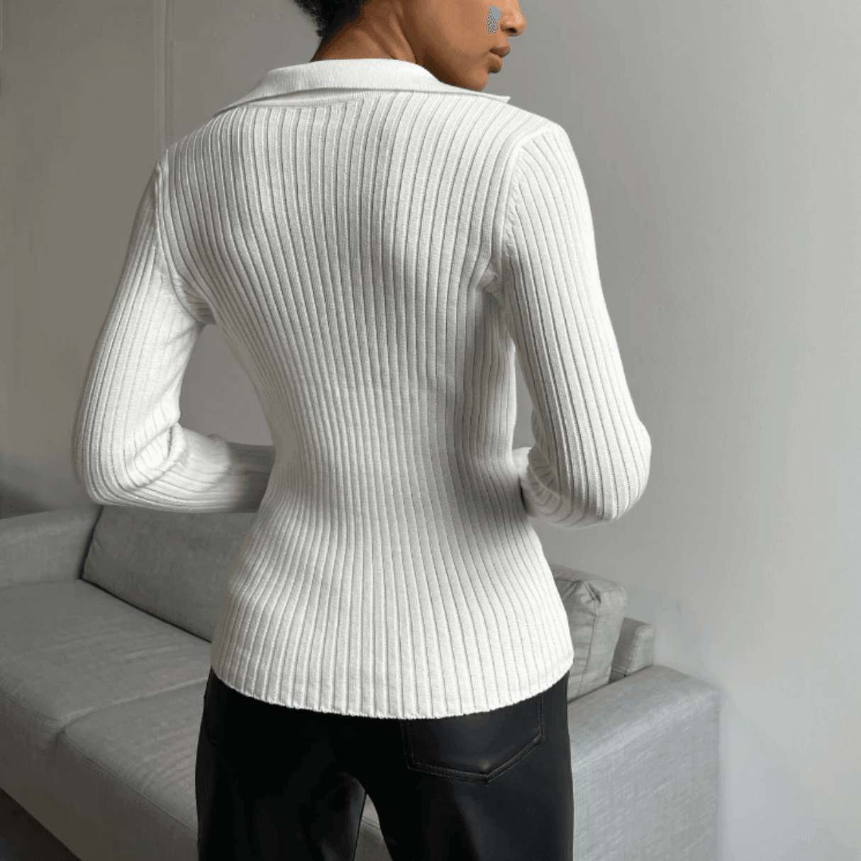Myfanwy Long Sleeve Knitted Top - White / One Size - Be My Shine