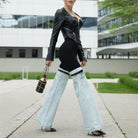 Nawal Denim Hybrid Flare Pants - Blue / S - Be My Shine