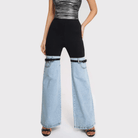Nawal Denim Hybrid Flare Pants - Blue / S - Be My Shine