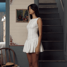 Orielle Embroidery Mini Dress - White / S - Be My Shine