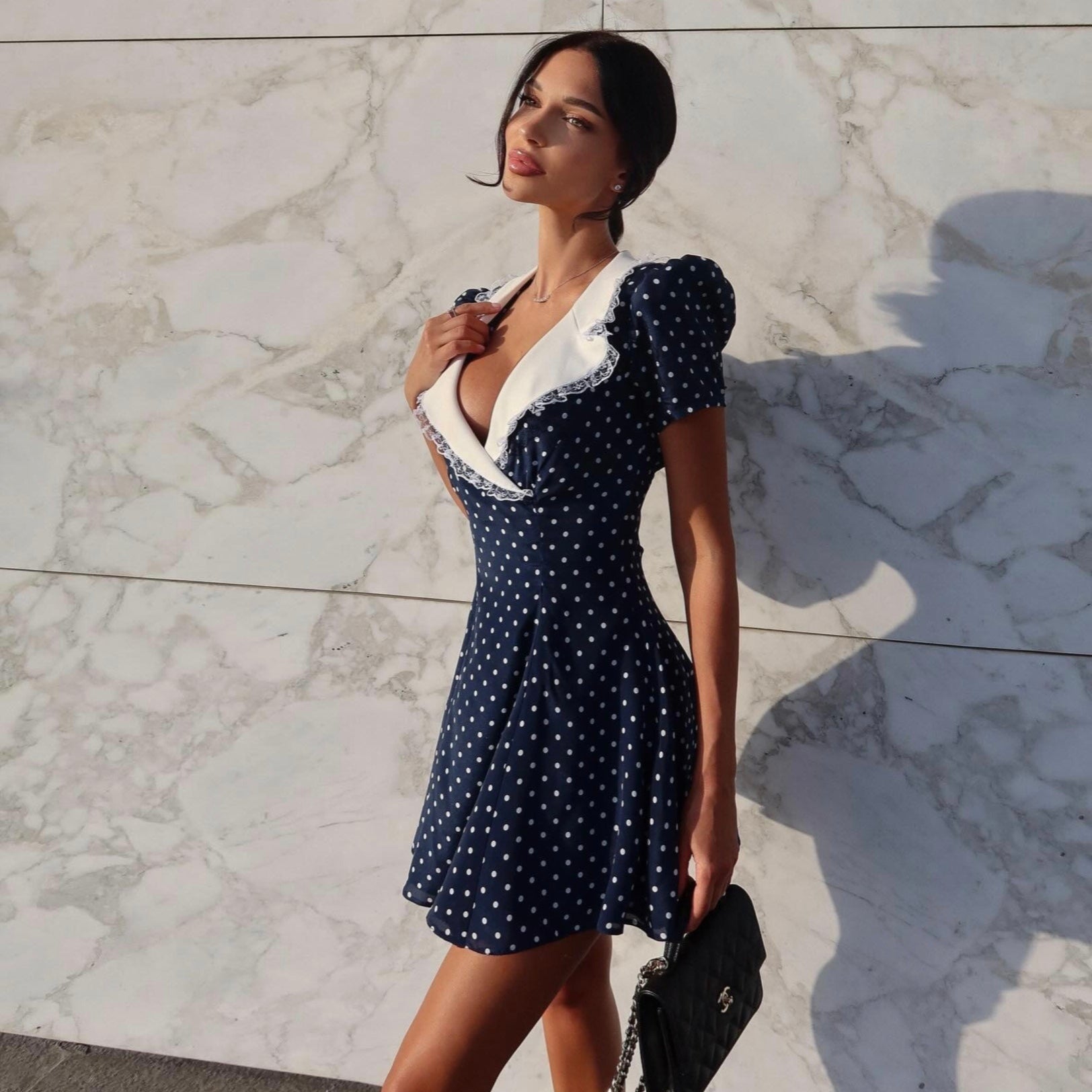 Picnic Garden Polka Dot Vintage Mini Dress | Be My Shine Picnic Garden Polka Dot Vintage Mini Dress | Be My Shine