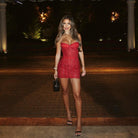 Poppy Slimming Glitter Corset Mini Dress - Red / XS - Be My Shine