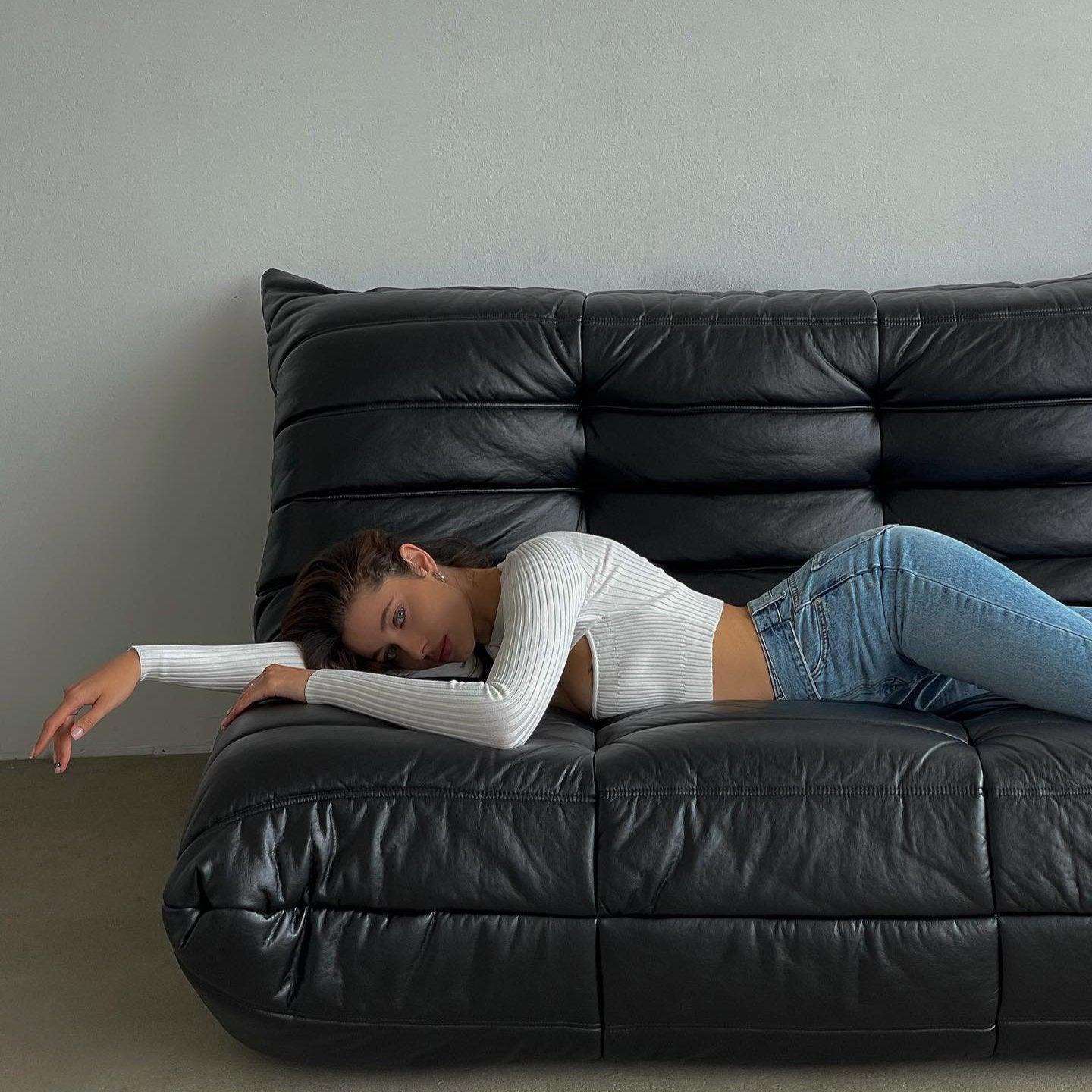 Primrose Front Slit Long Sleeve Crop Top - White / XS - Be My Shine