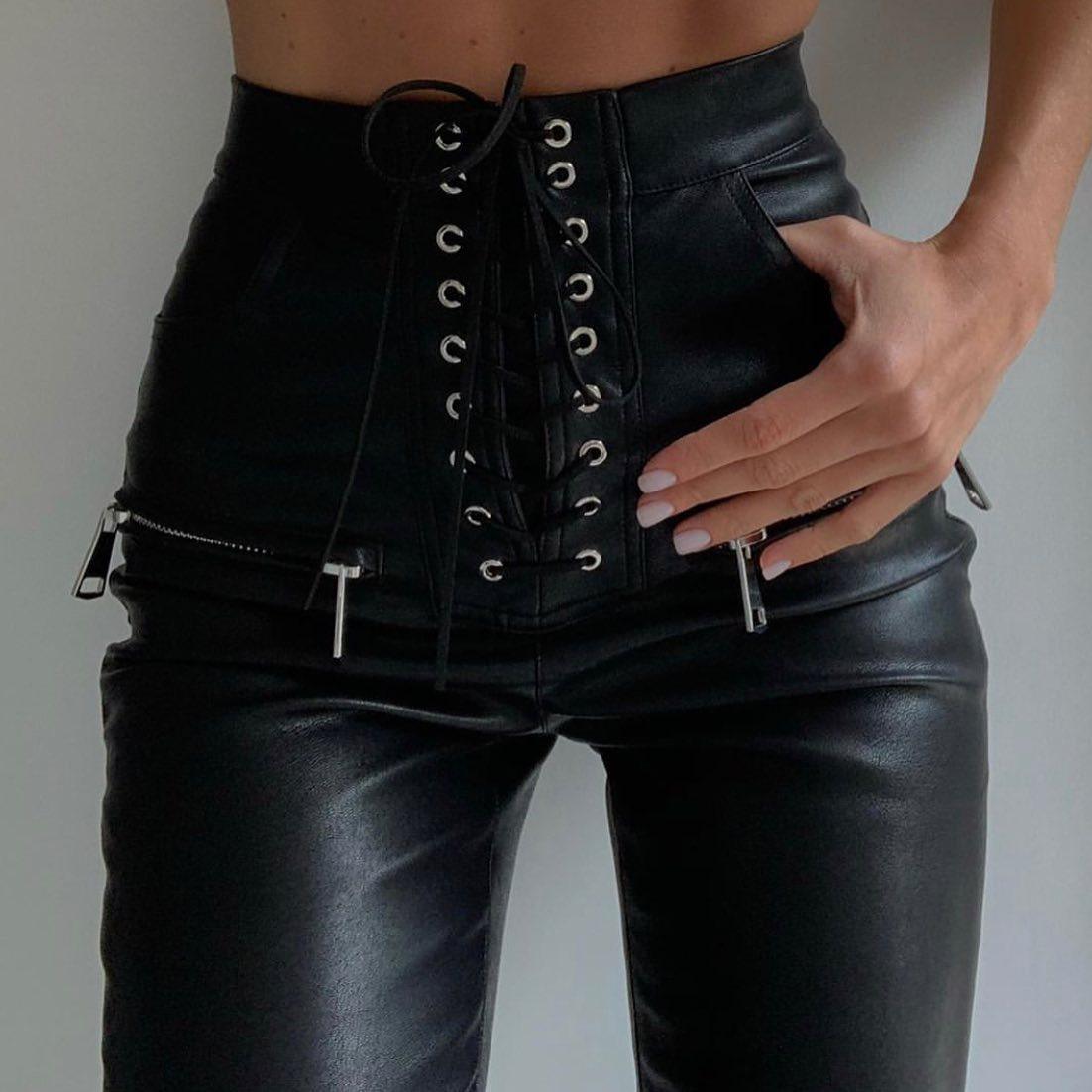 Rafaela High Waist Leather Pants - Black / M - Be My Shine