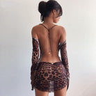 Rosalba Leopard Backless Mini Dress - S / Animal Print - Be My Shine