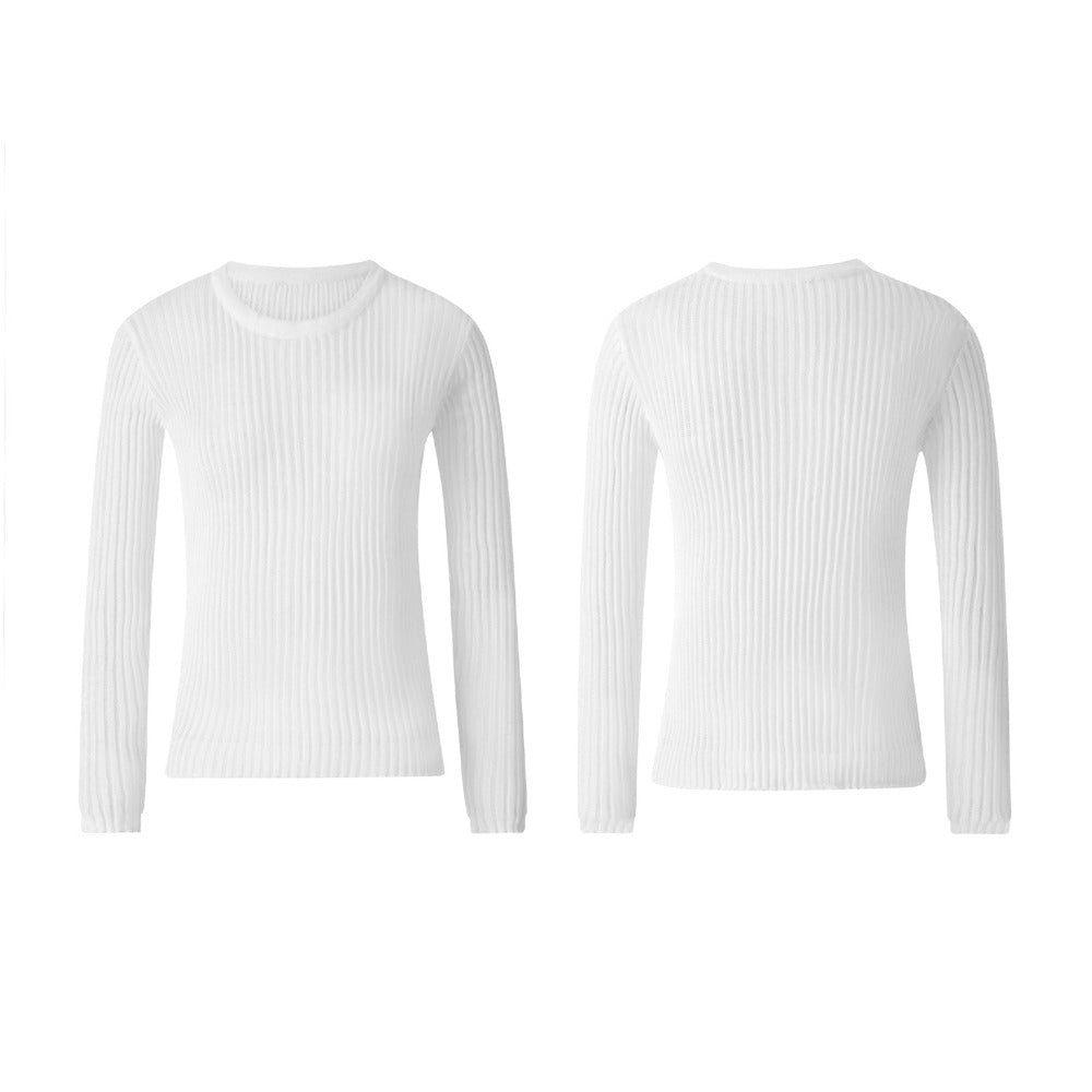 Rosario Semi Sheer Long Sleeve Rib Knit Top - S / White - Be My Shine