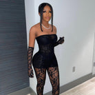 Rosetta Lace Set With Gloves - Black / S - Be My Shine