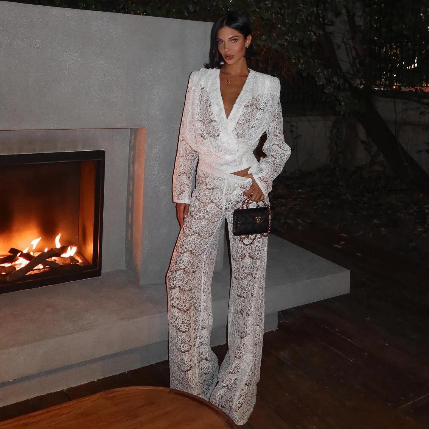 Rowena Lace Two Piece Set - White / S - Be My Shine