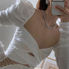 Violeta Ruched Cut Out Lace Up Mini Dress - S / White - Be My Shine
