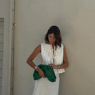 Wafa Cotton Pleated Top - White / S - Be My Shine