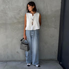 Wafa Cotton Pleated Top - White / S - Be My Shine