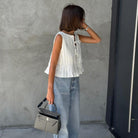 Wafa Cotton Pleated Top - White / S - Be My Shine