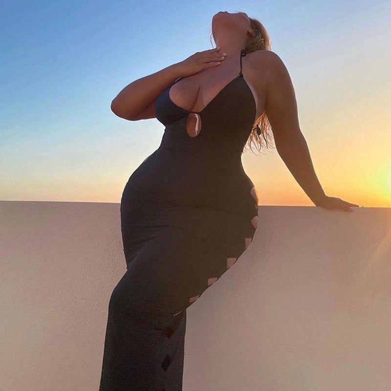 Zaina Cut Out Maxi Dress - S / Black - Be My Shine