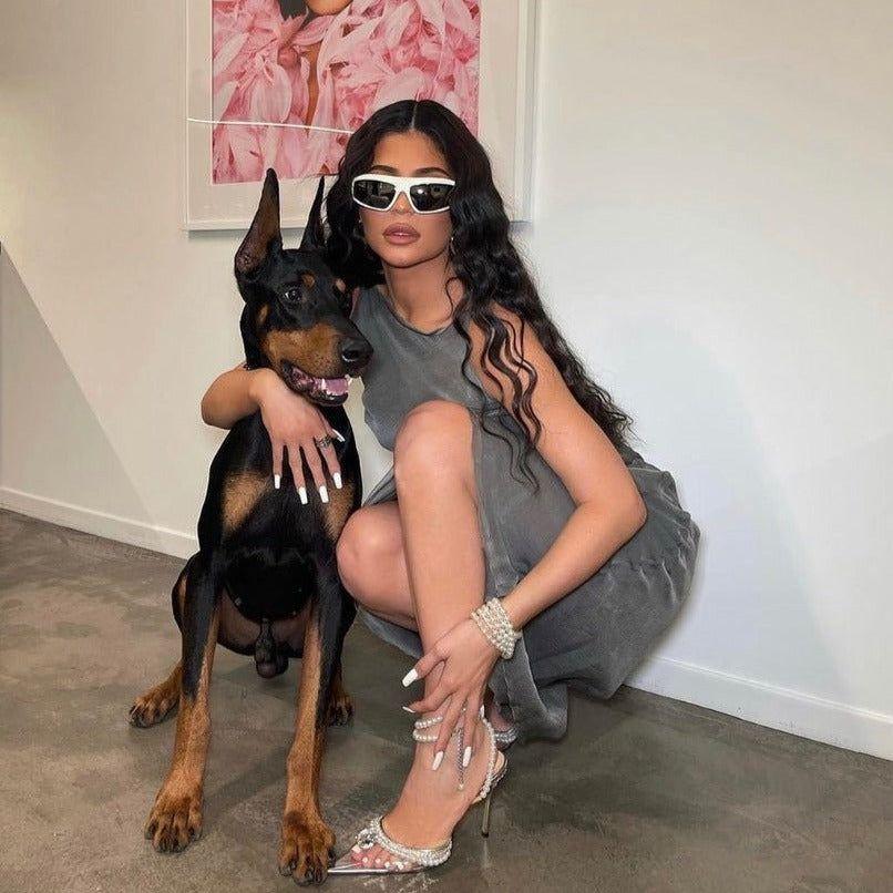 Zoe Pearl Strap Crystal Heels - Clear / 4 - Be My Shine