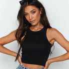 Zola Cotton Ribbed Crop Top - Black / S - Be My Shine